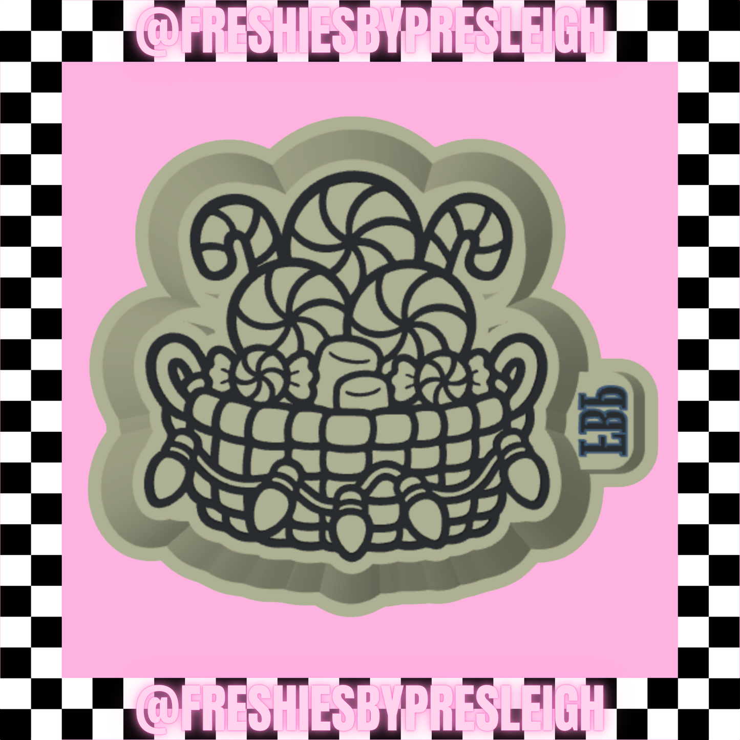Peppermint Basket Freshie Mold