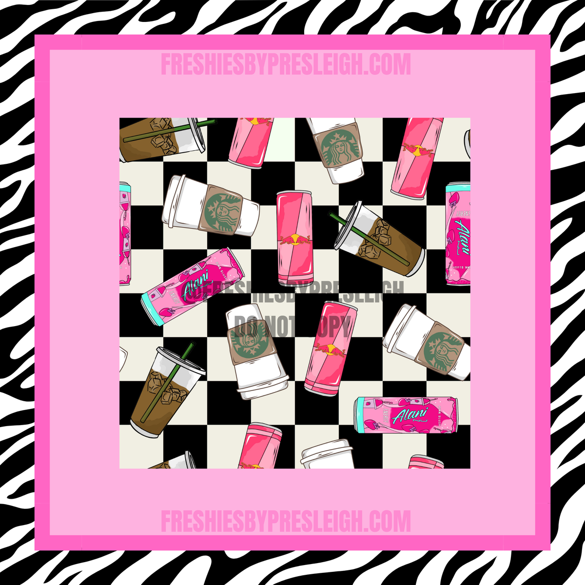 Checkered Caffeine Lover Freshie Cardstock