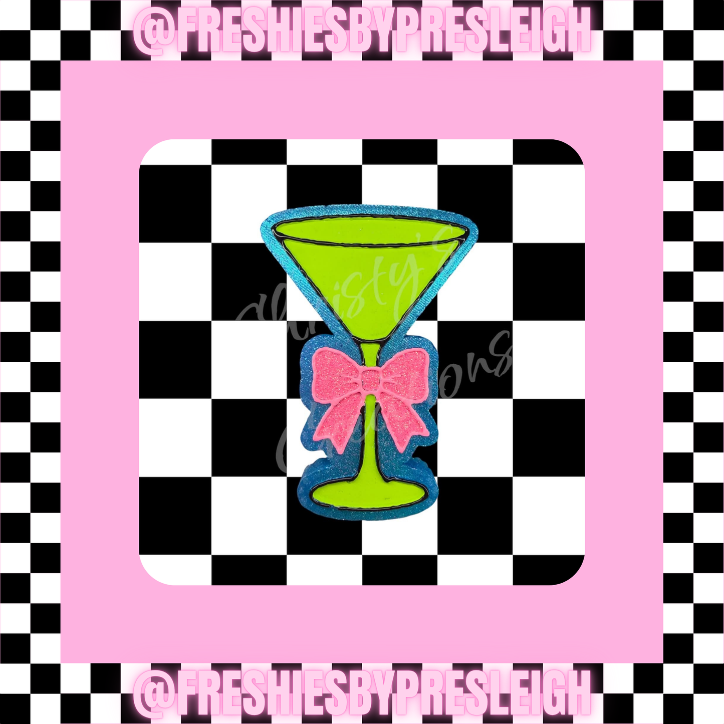 Martini Bow Glass Freshie Mold