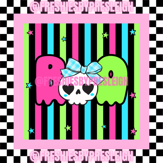 Neon Boo Freshie Card Stock