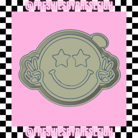 Star Peace Smiley Freshie Mold