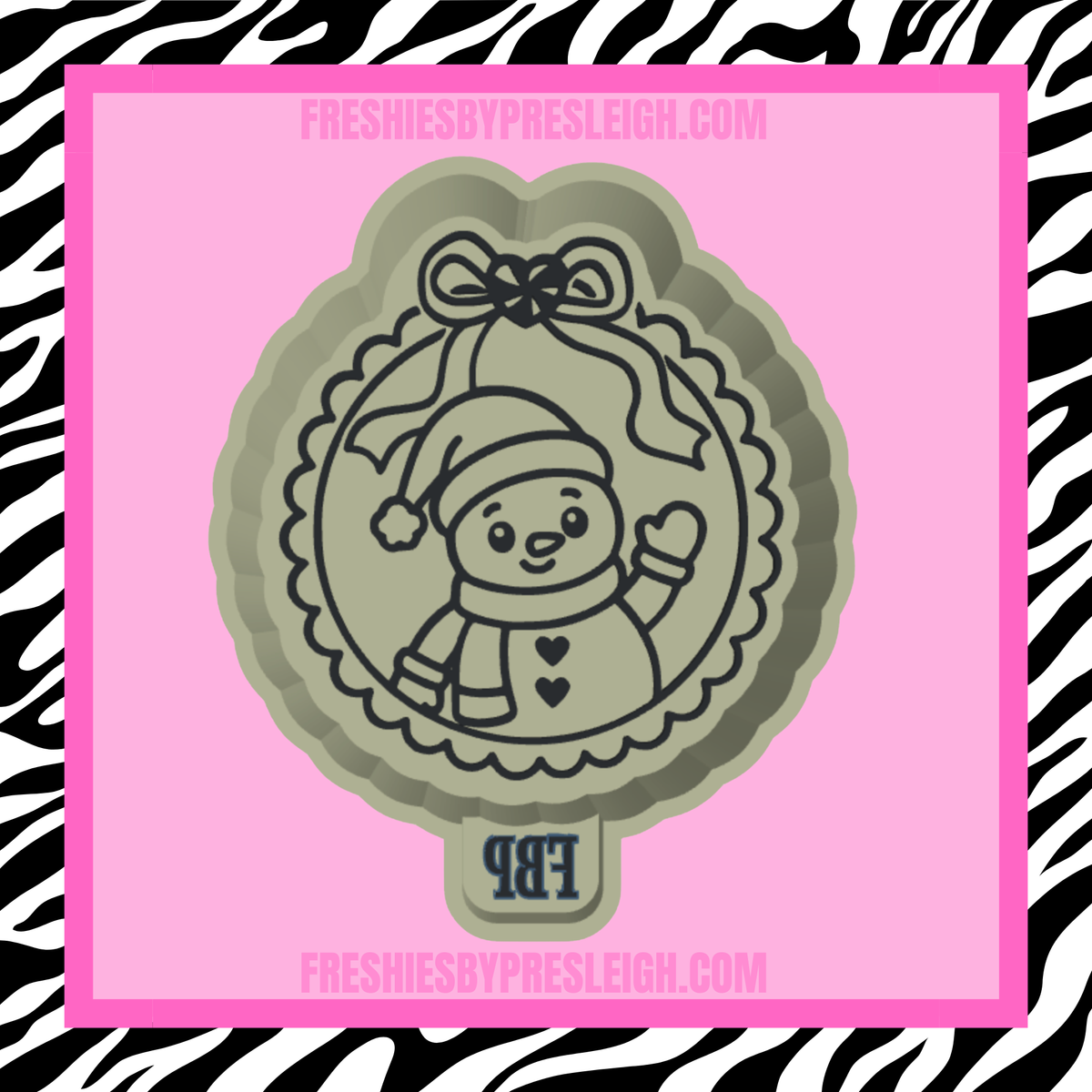 Snowman Frame Freshie Mold