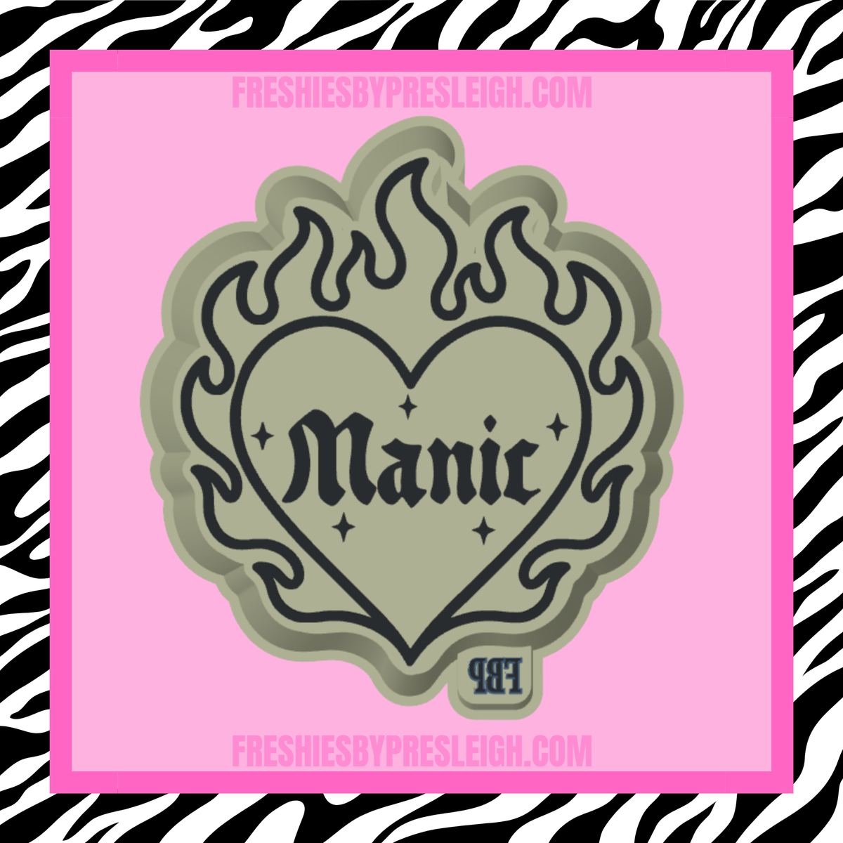 Manic Flame Heart Freshie Mold