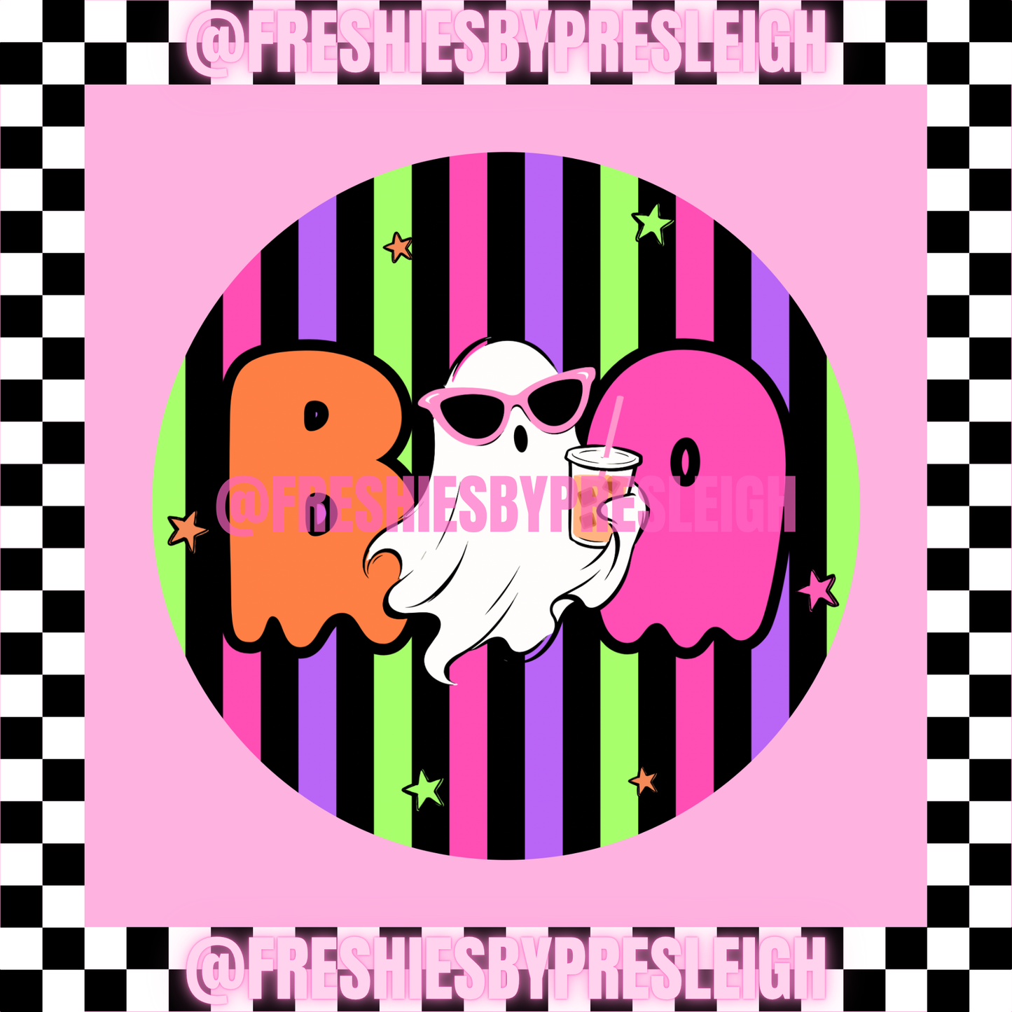 Neon Boo V2 Freshie Card Stock