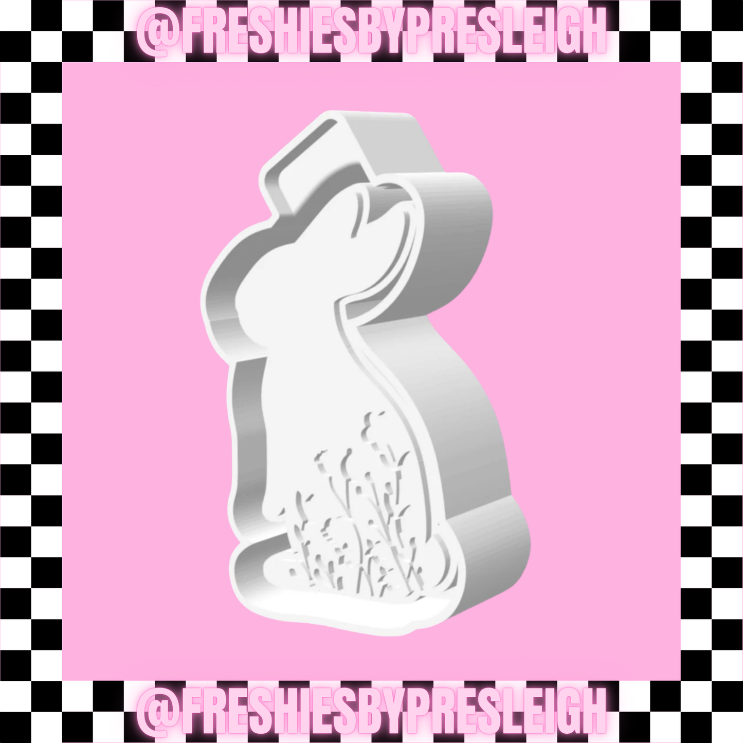 Bunny Floral Silhouette Freshie Mold