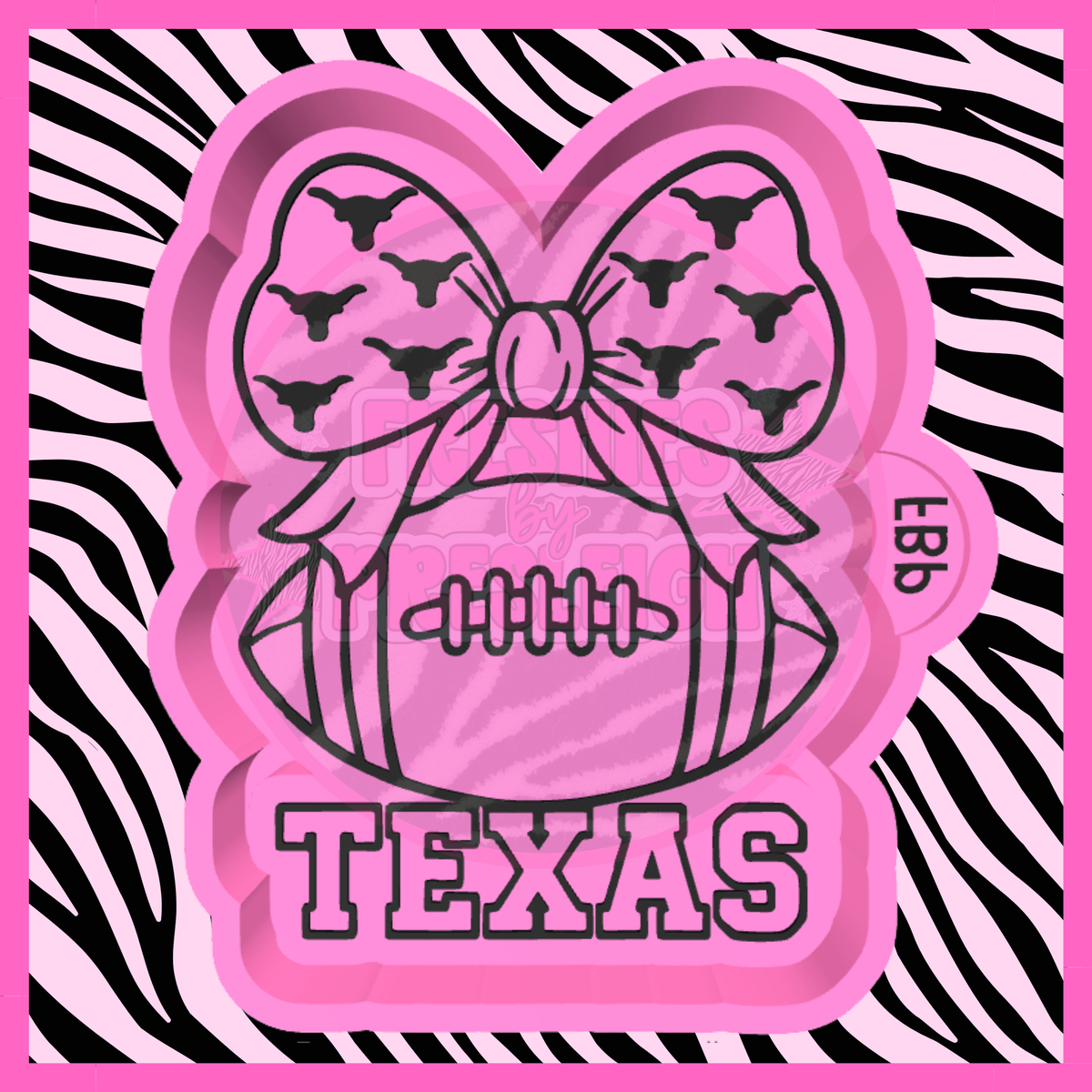 Football Bow Texas Freshie Mold