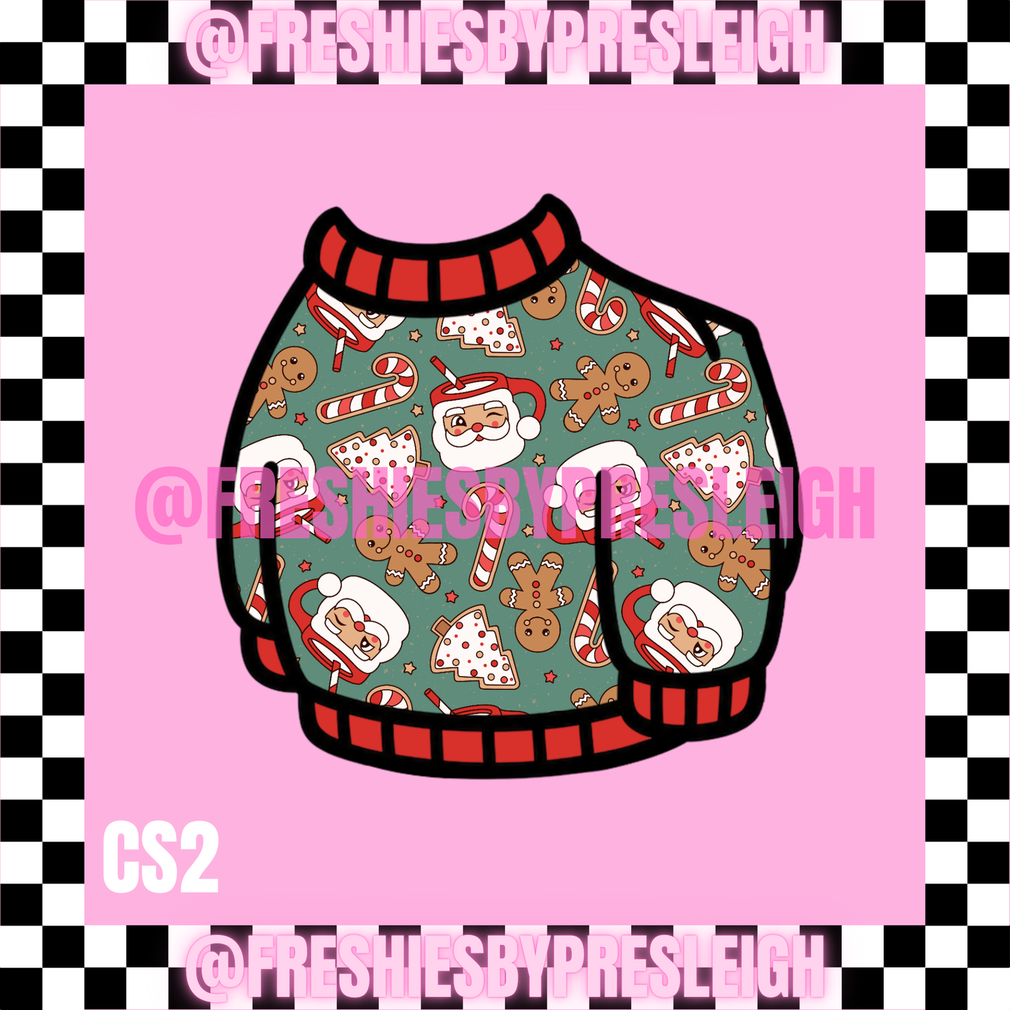 Sweater Goose Christmas/Winter Freshie Cardstock
