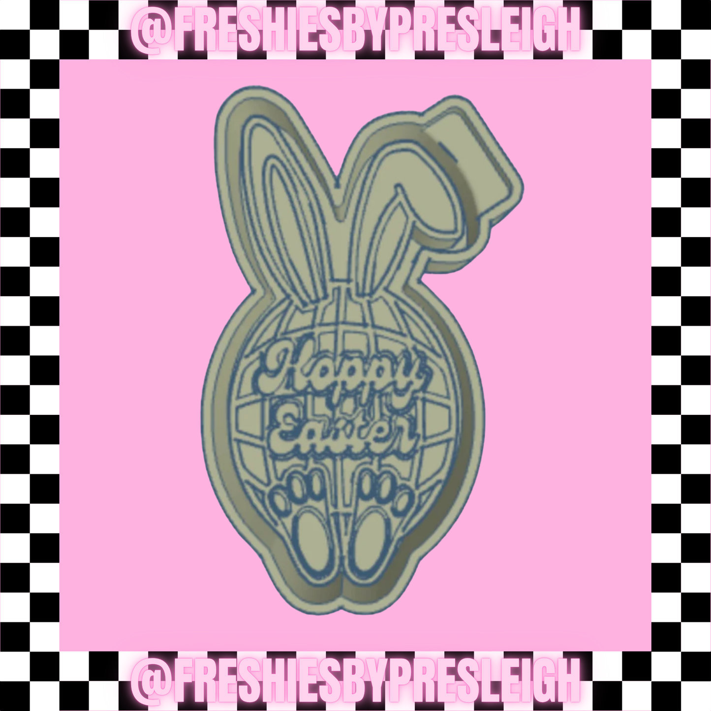 Happy Easter Disco Bunny Freshie Mold