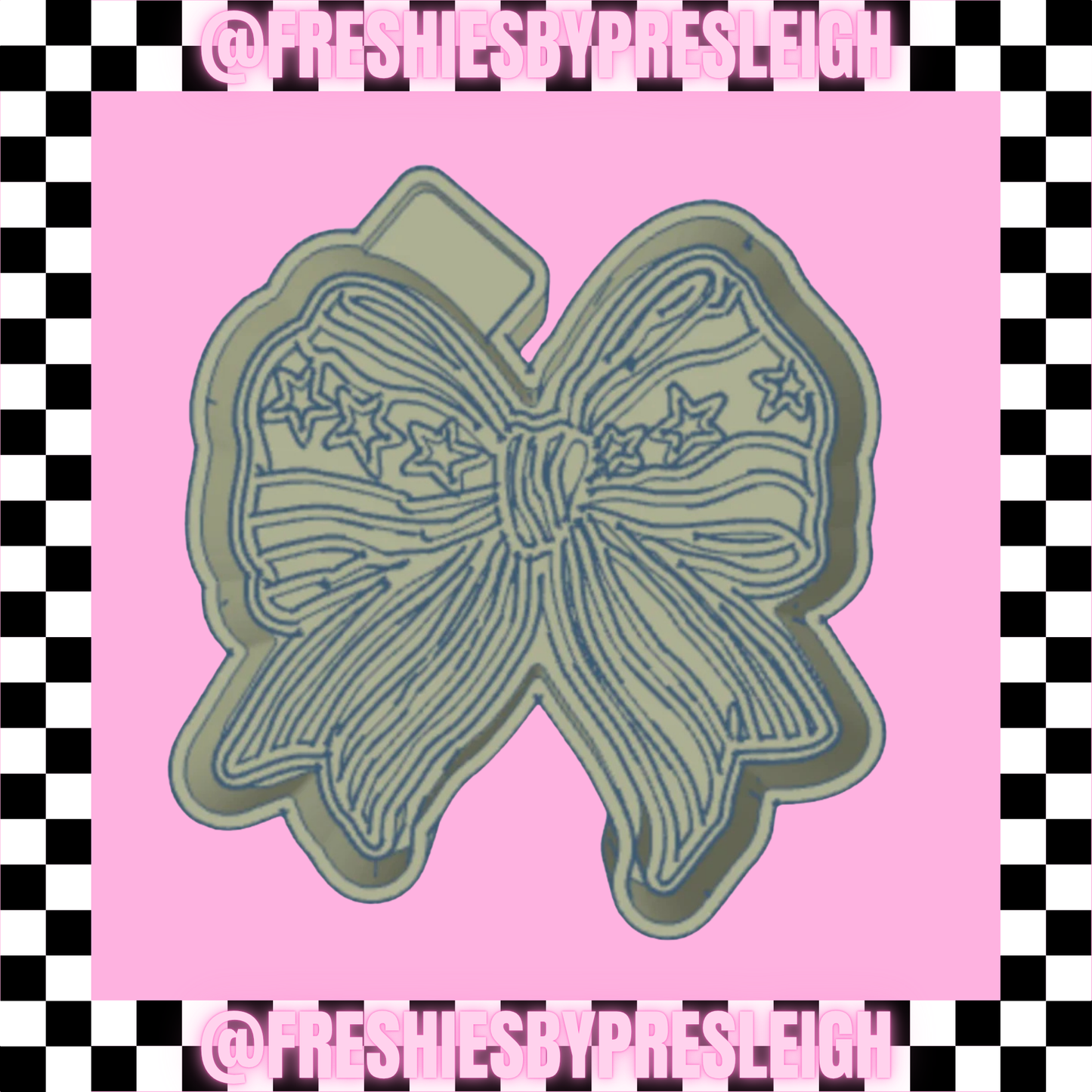 Patriotic Bow Freshie Mold