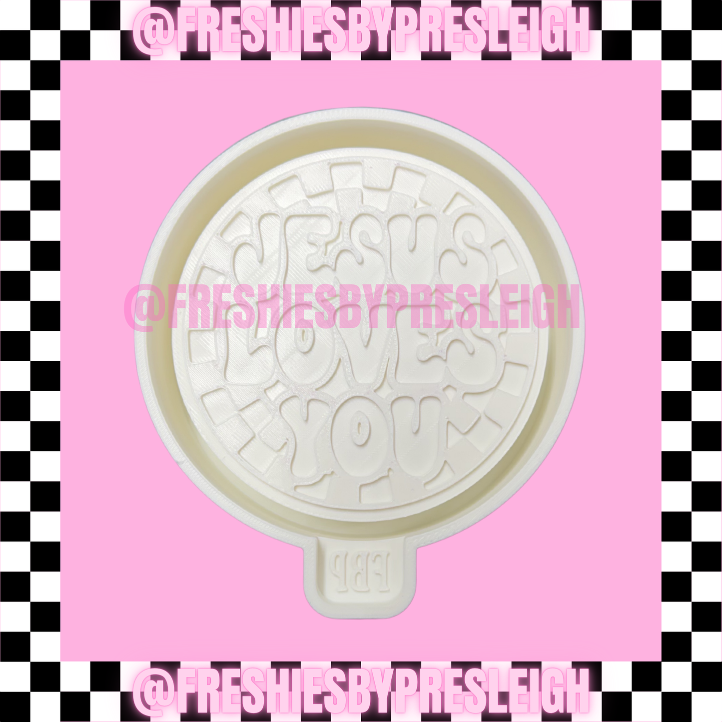 Checkered Jesus Loves You Freshie Mold