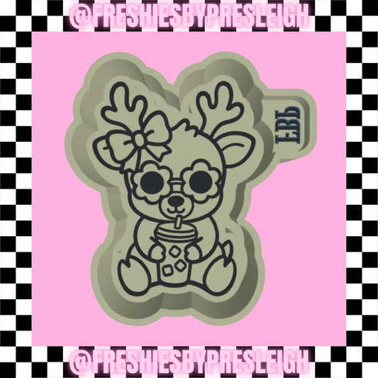 Iced Coffee Reindeer Freshie Mold