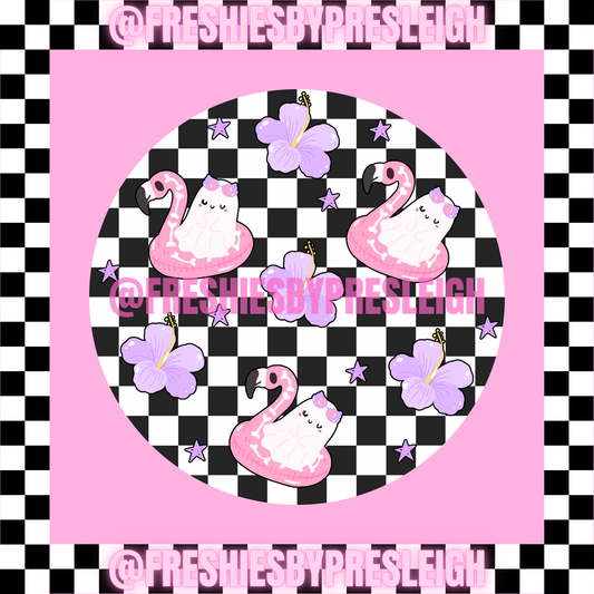 Retro Girly Ghost Freshie Card Stock