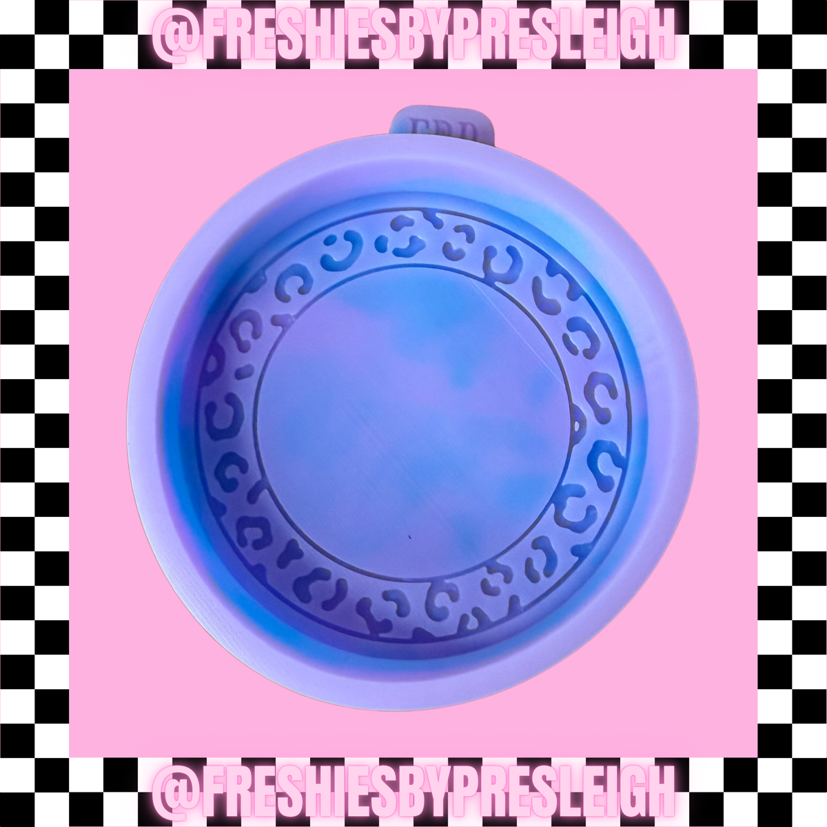 Leopard Border Circle Freshie Mold