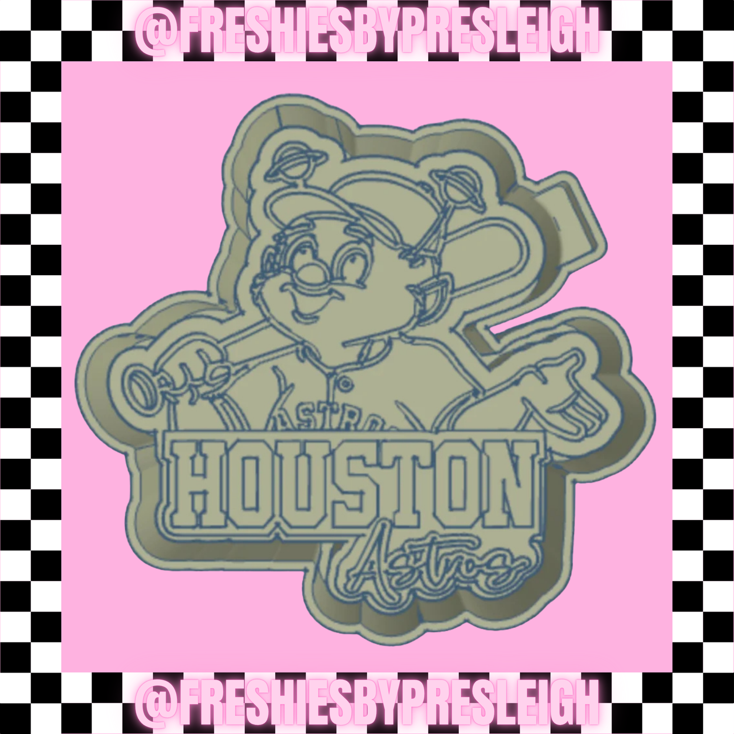 Houston O Baseball Freshie Mold