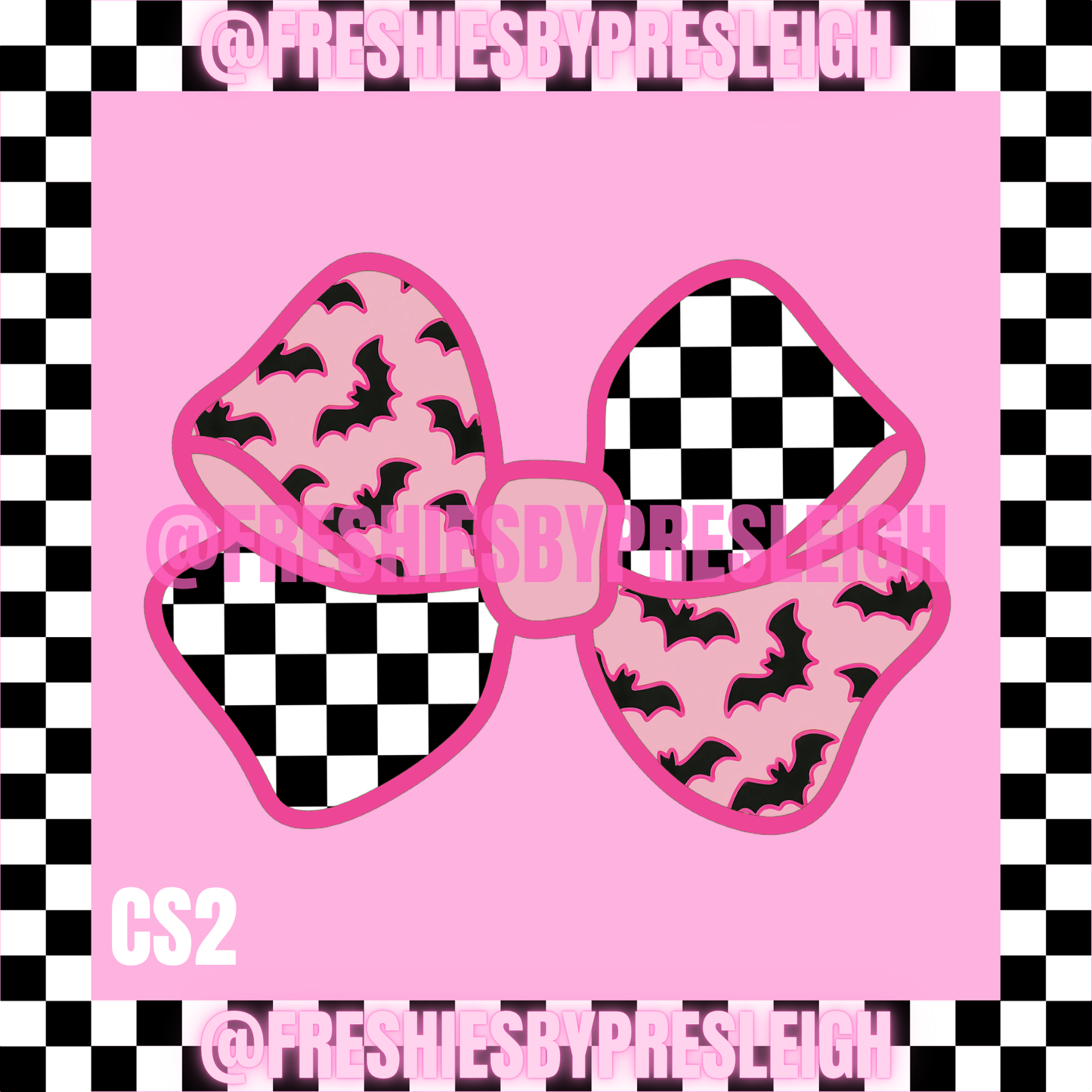 Checkered Bow Halloween Freshie Cardstock