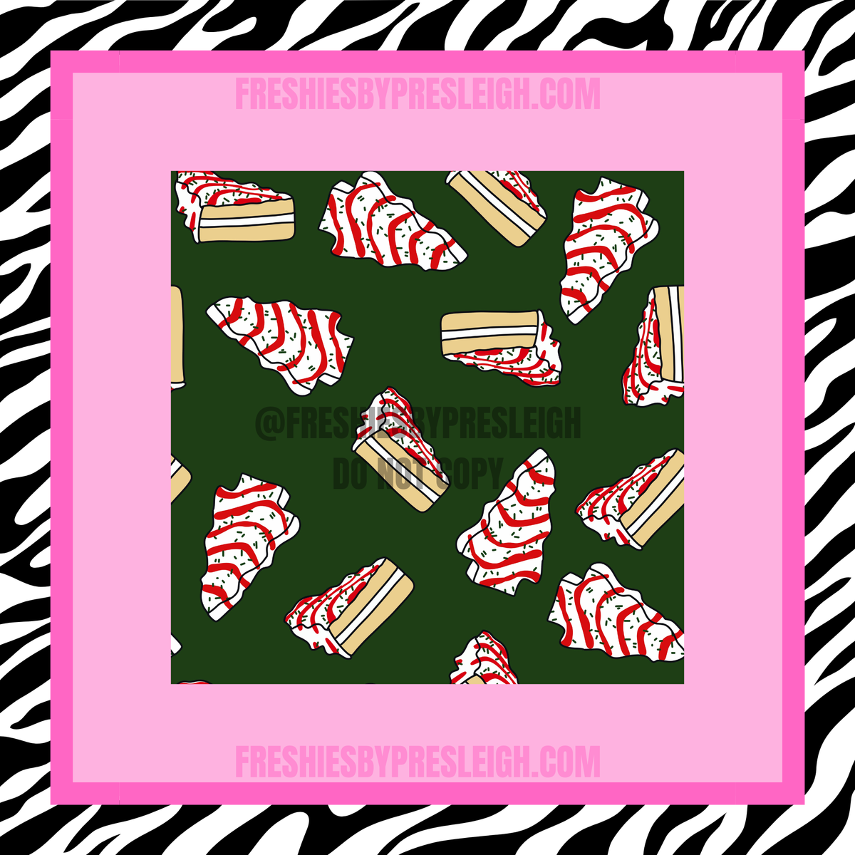 Green Snack Cakes Freshie Cardstock