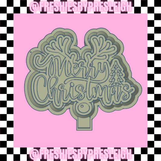 Merry Christmas Antlers Freshie Mold