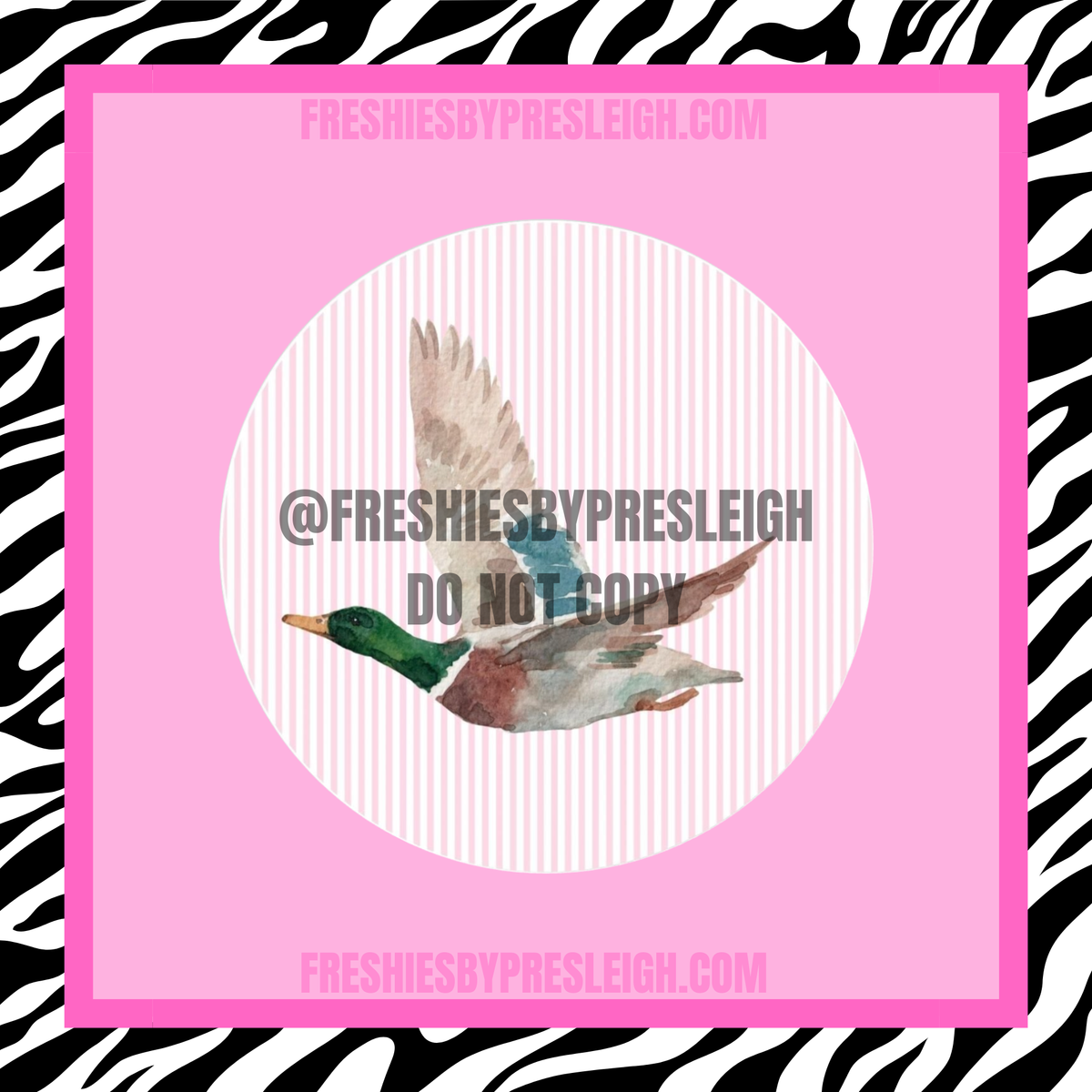 Vertical Pink Stripes Duck Freshie Cardstock
