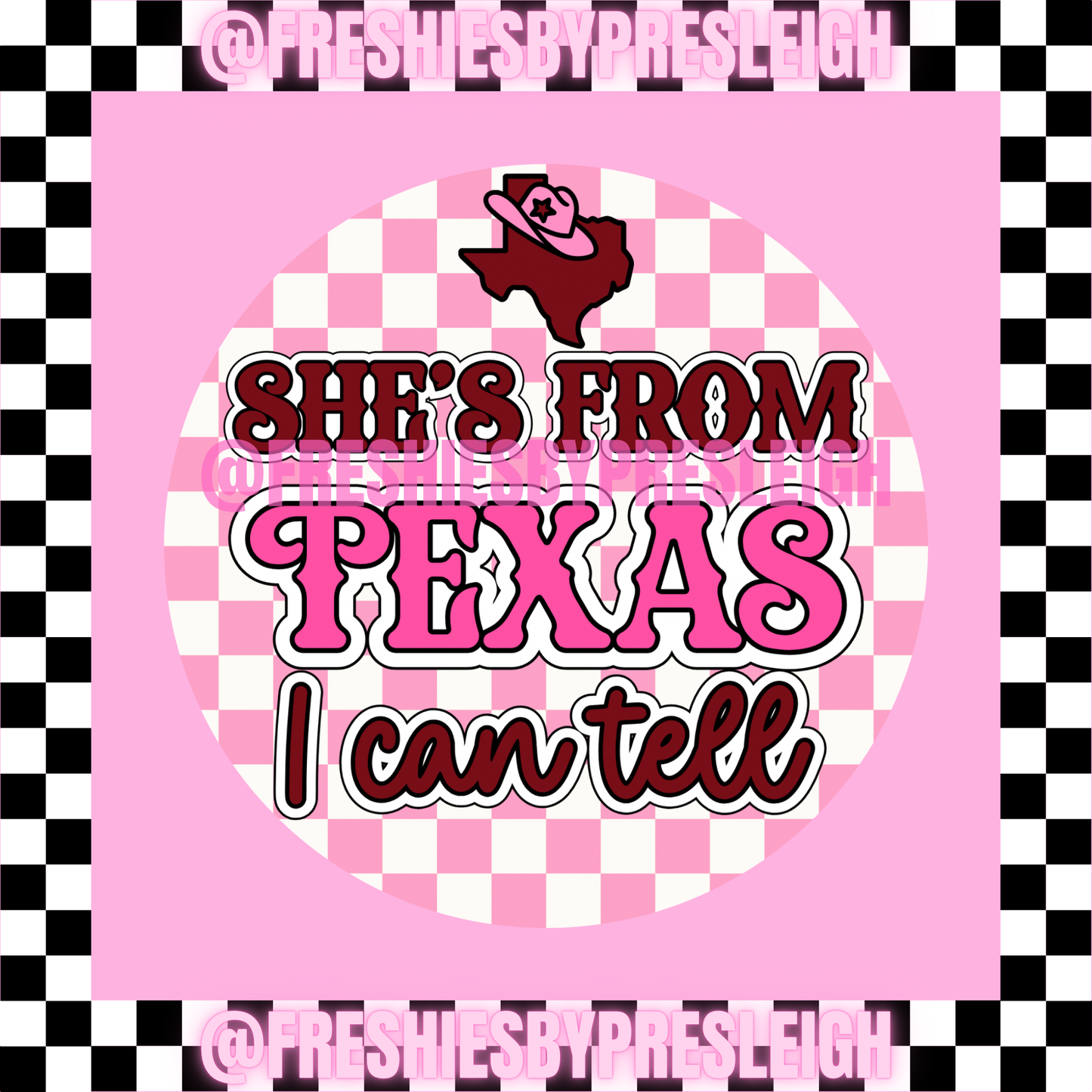 She's from Texas I Can Tell V2 Freshie Card Stock