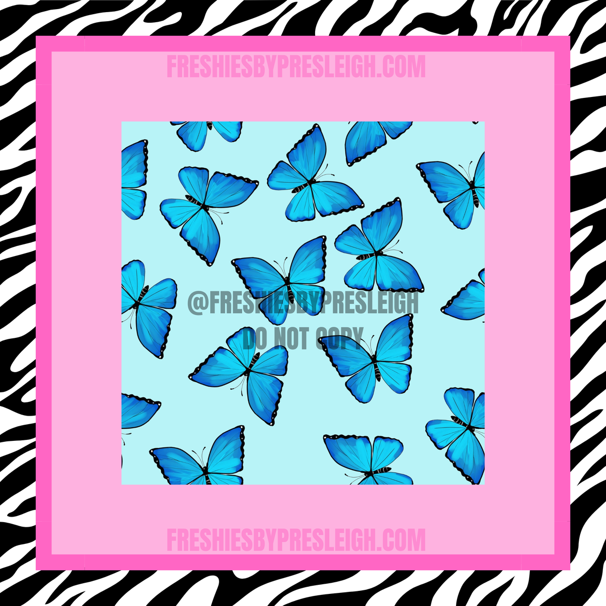 Blue Butterflies Freshie Cardstock