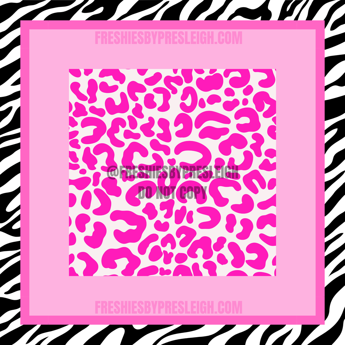 Pink Leopard Freshie Cardstock