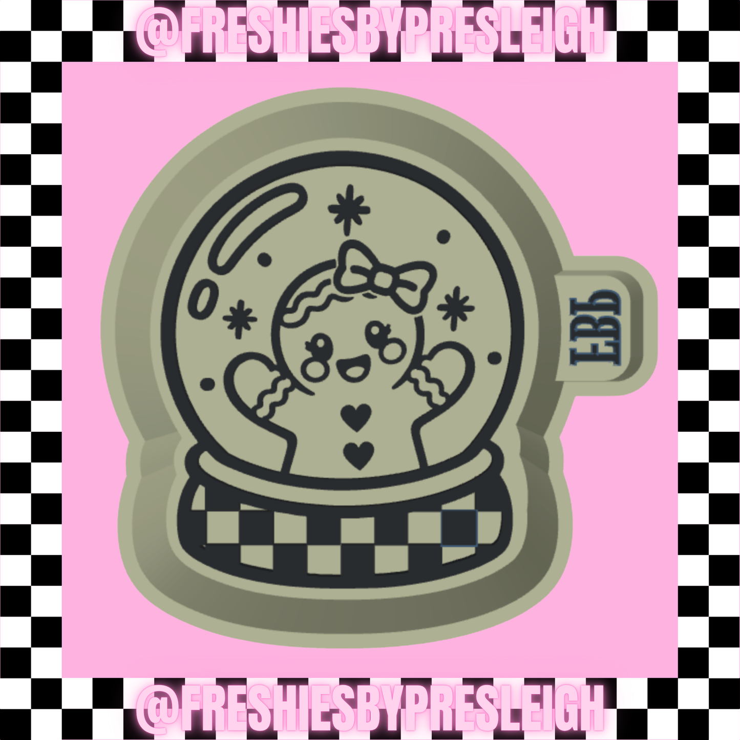 Gingerbread Snow Globe Freshie Mold