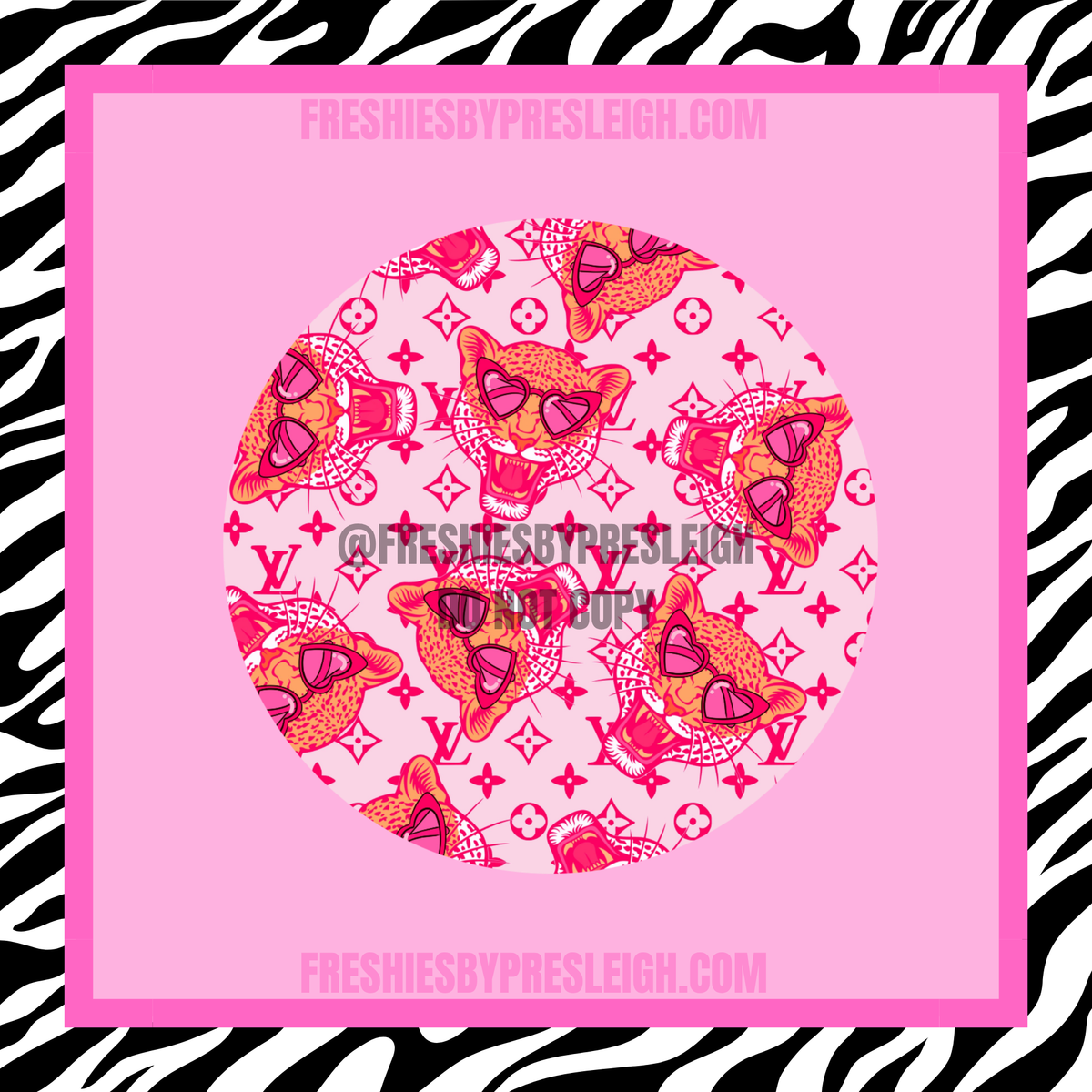 Pink Boujee Tigers Freshie Cardstock