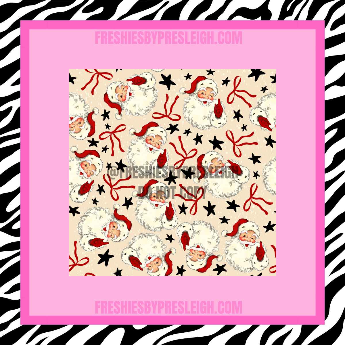 Santa Bows & Stars Freshie Cardstock
