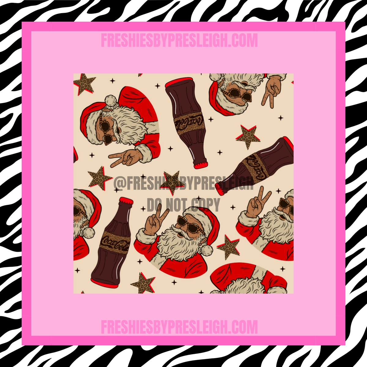Santa Groovy Drink Freshie Cardstock