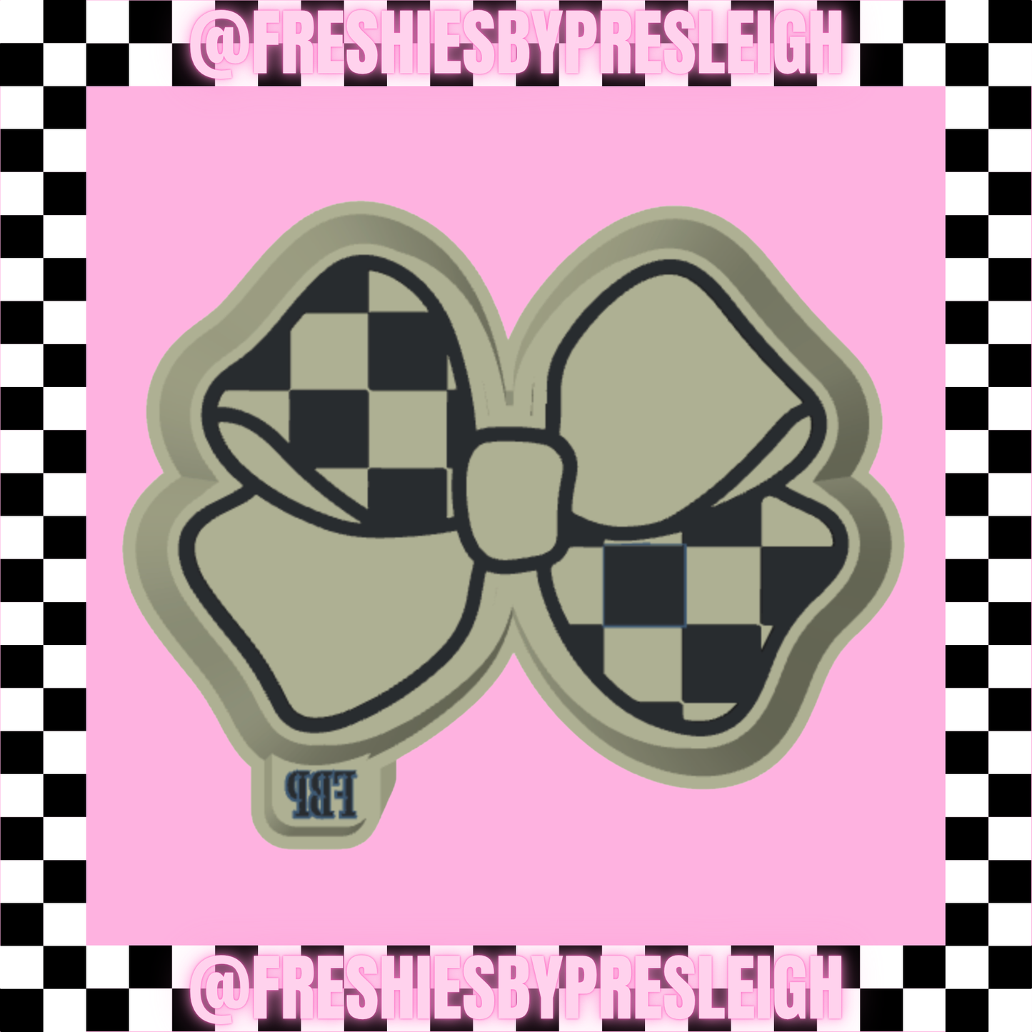 Checkered Bow Freshie Mold