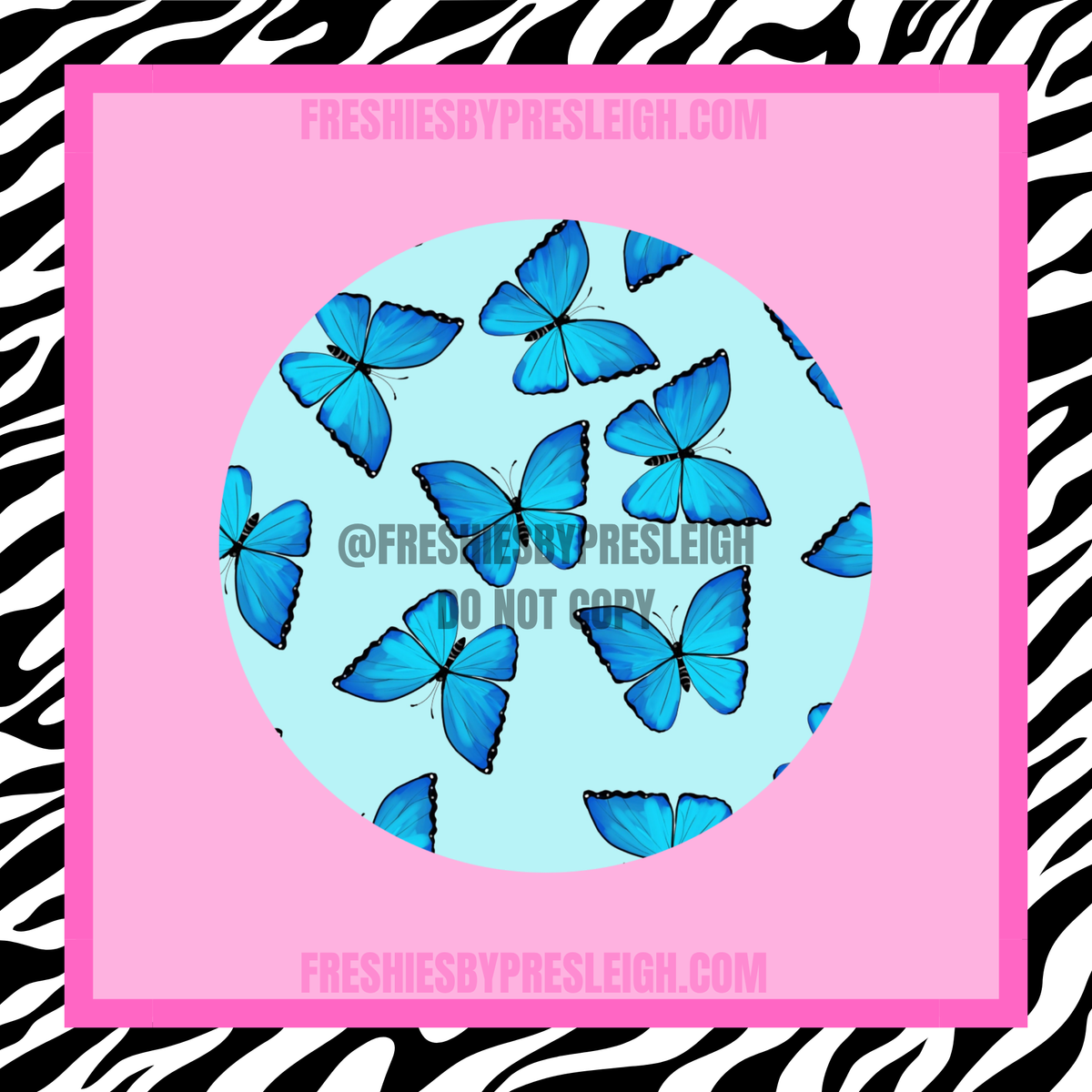 Blue Butterflies Freshie Cardstock