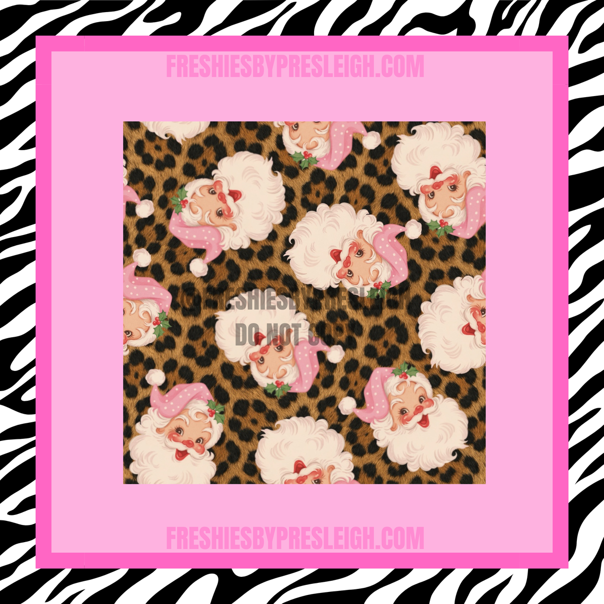 Vintage Leopard Santa Freshie Cardstock