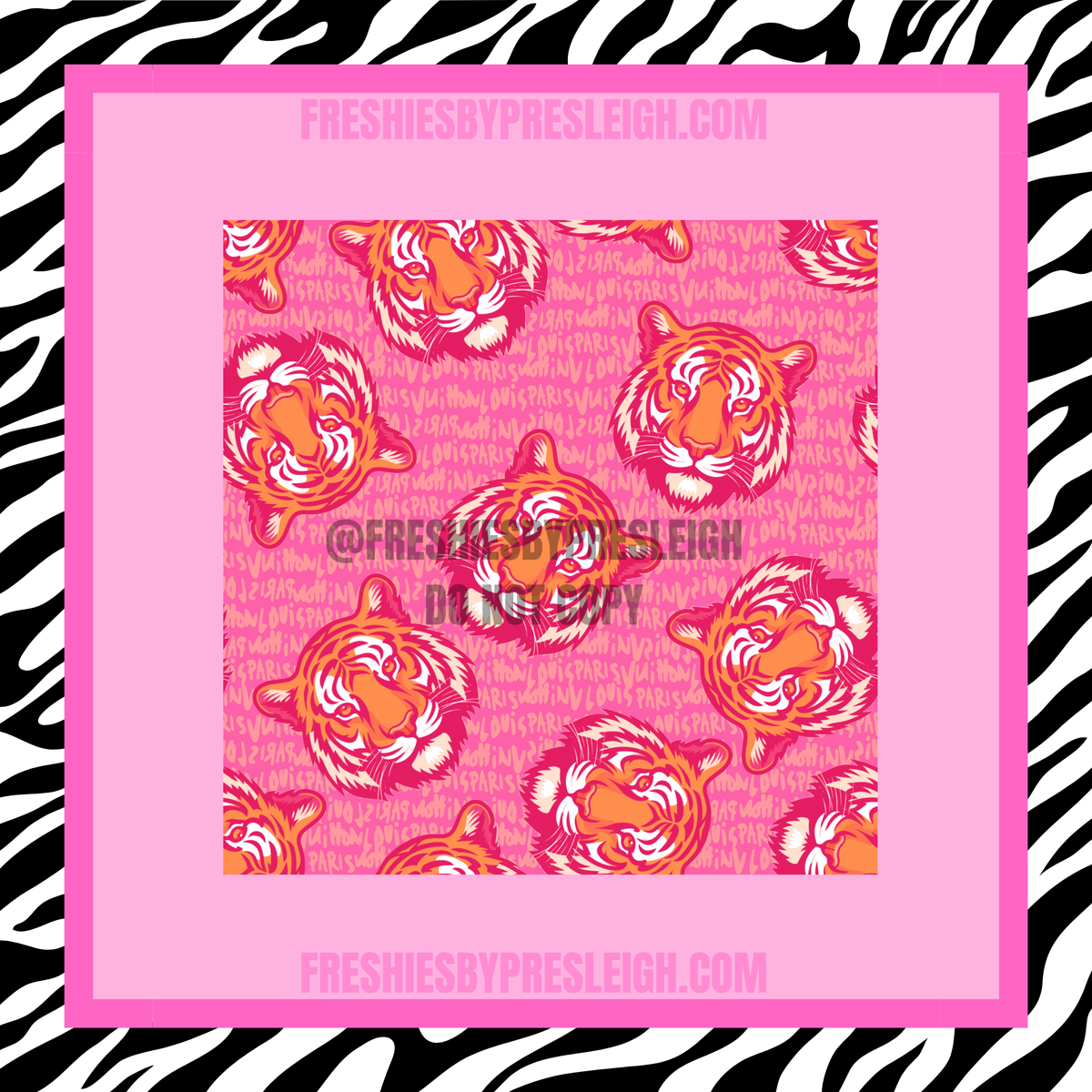 Pink Tiger Boujee Script Freshie Cardstock