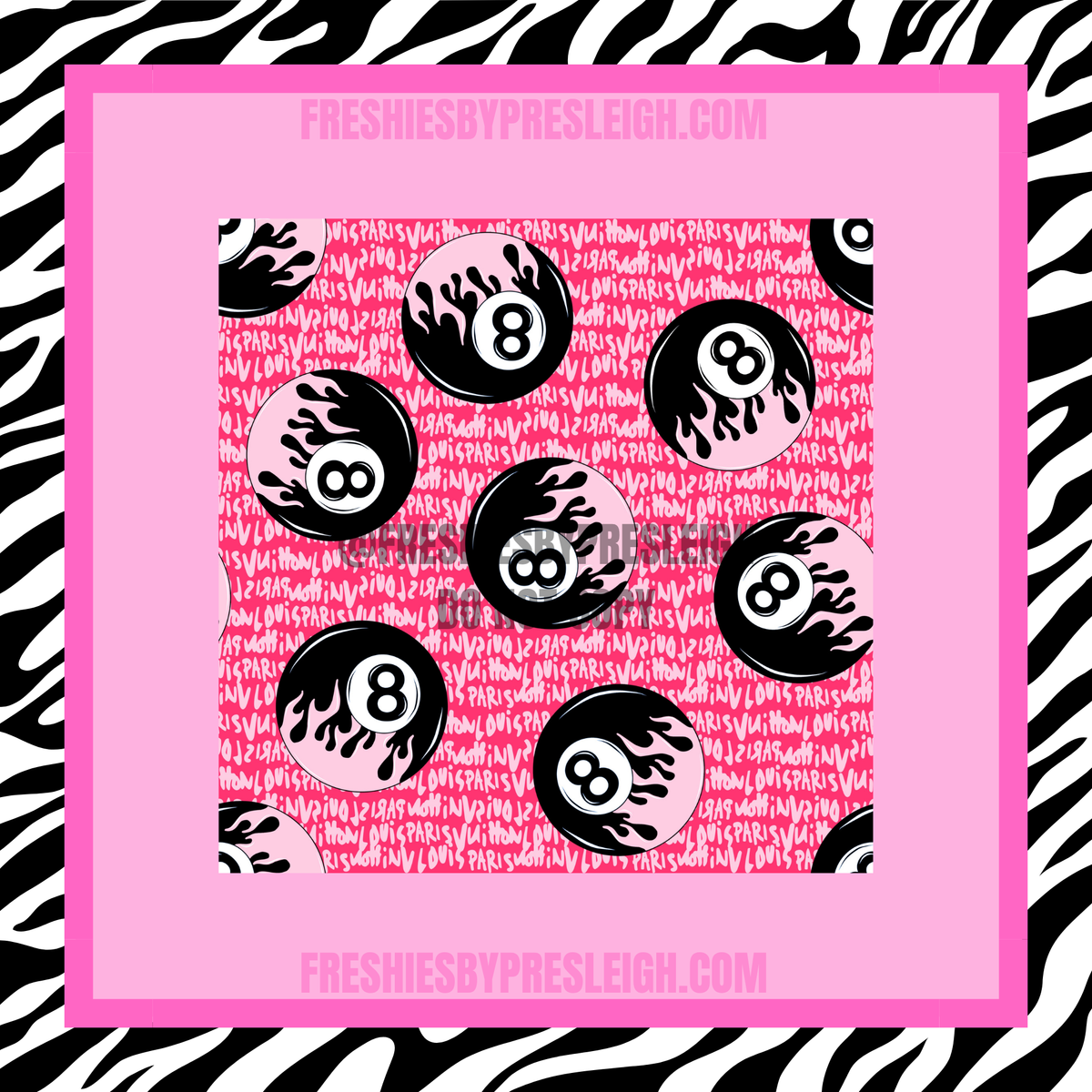 Pink Boujee 8 Ball Script Freshie Cardstock
