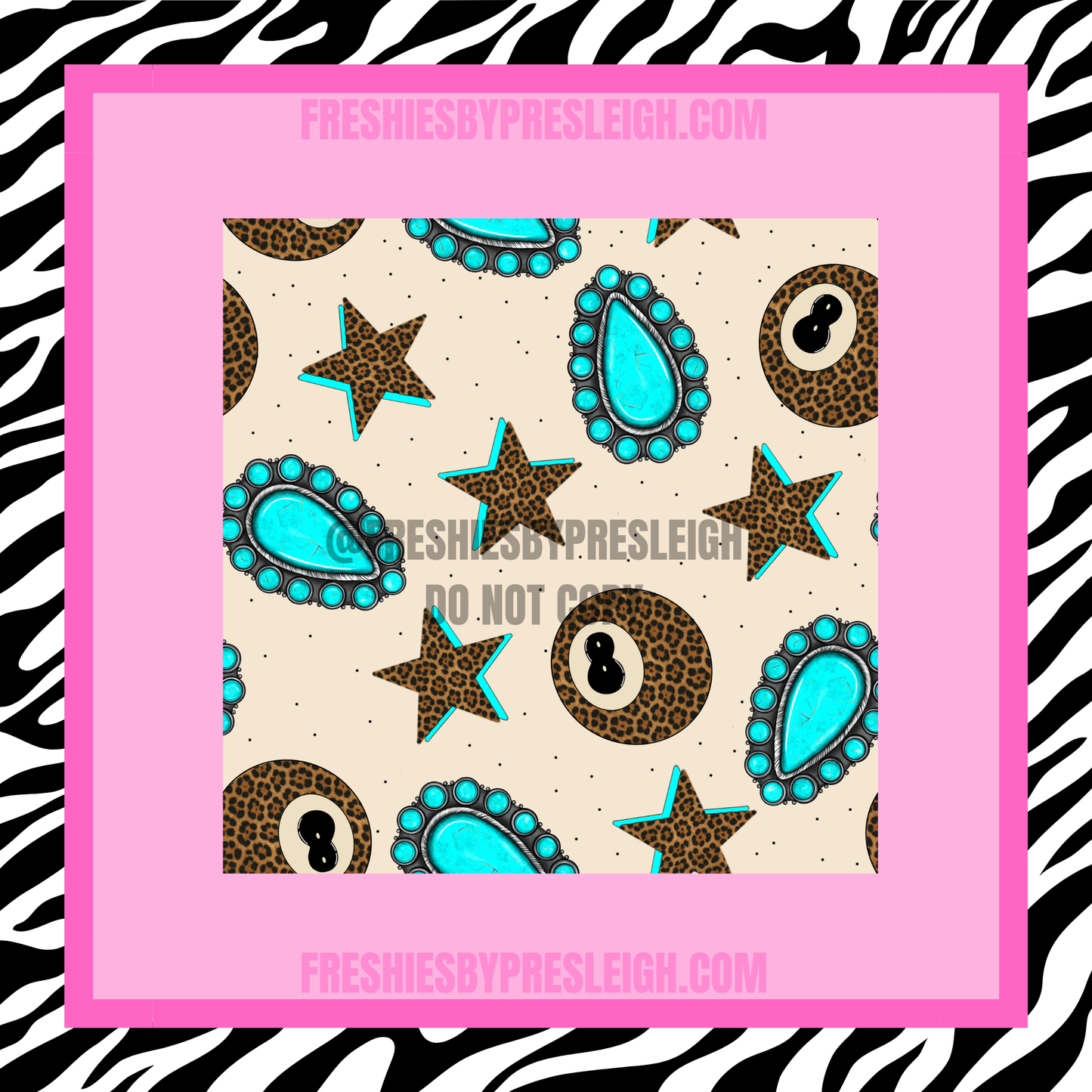 Turquoise Leopard 8 Balls