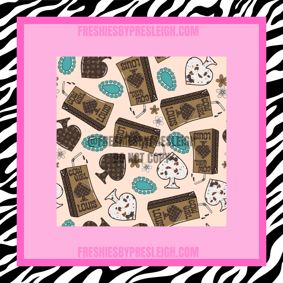 Boujee Cowgirl Juice Freshie Cardstock