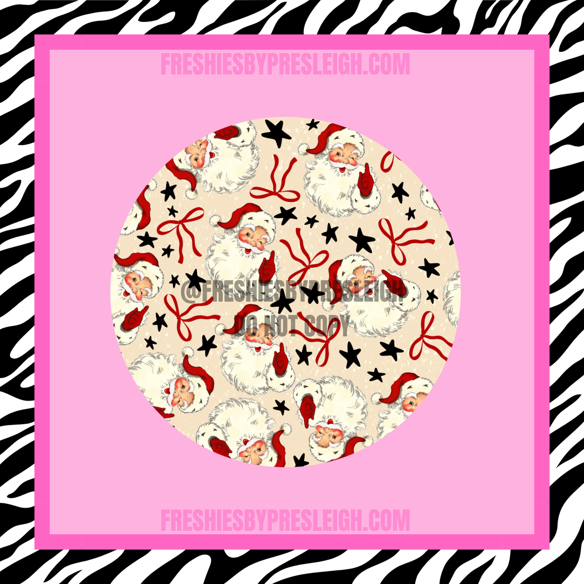 Santa Bows & Stars Freshie Cardstock