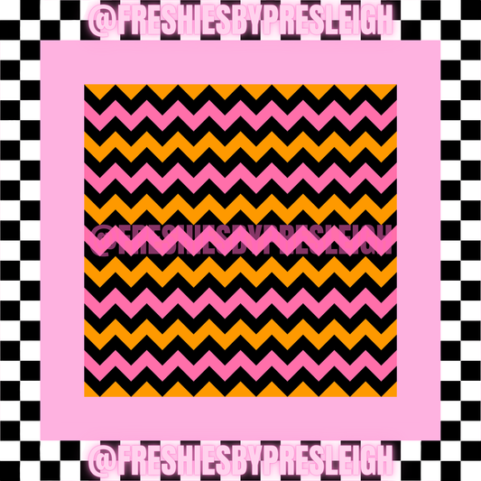Halloween Chevron Freshie Card Stock