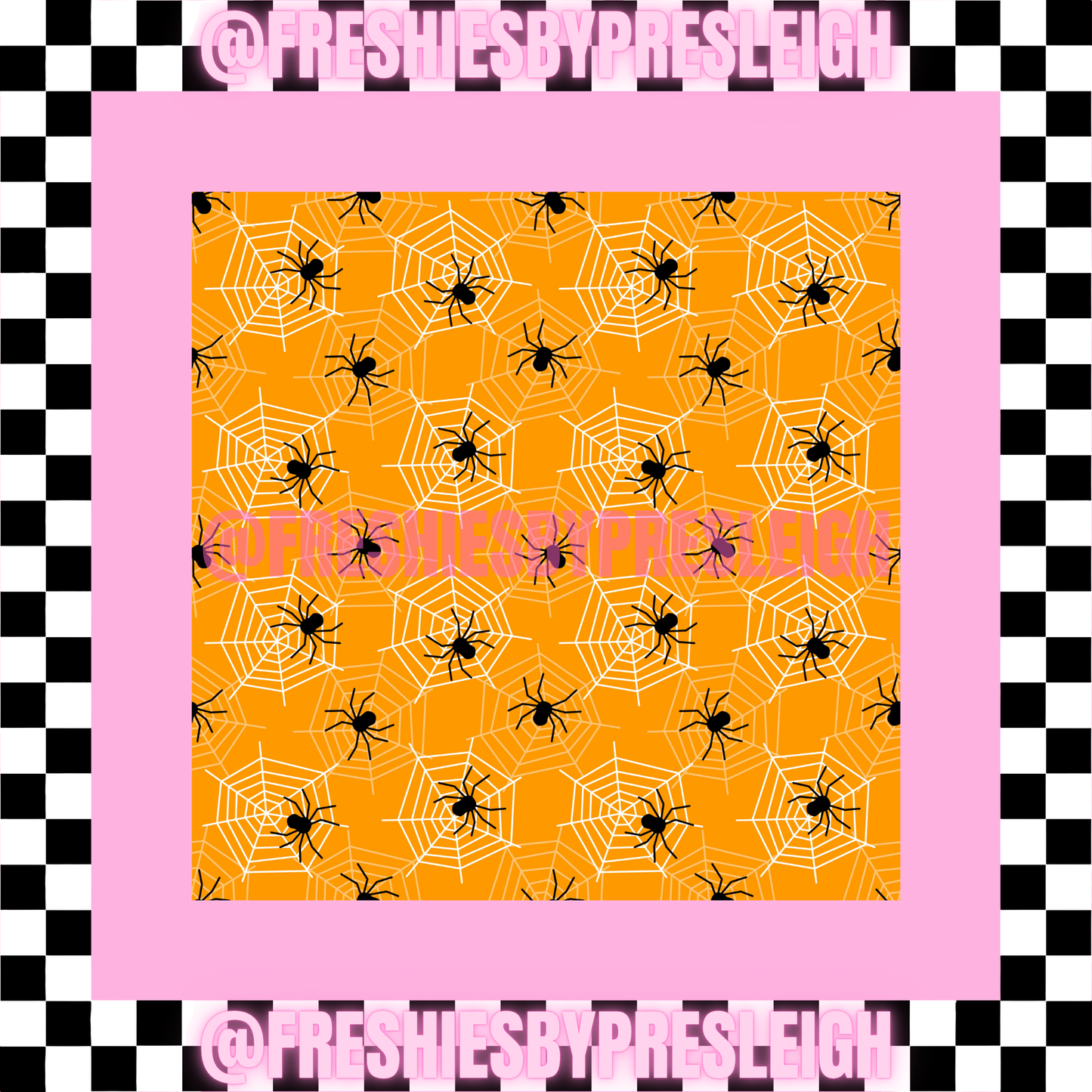 Orange Spiders Freshie Card Stock