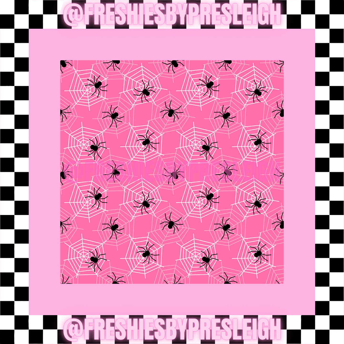 Pink & Black Spiders Freshie Card Stock