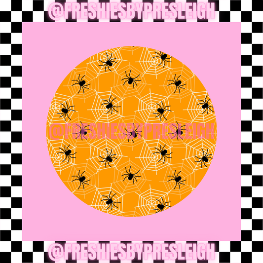 Orange Spiders Freshie Card Stock