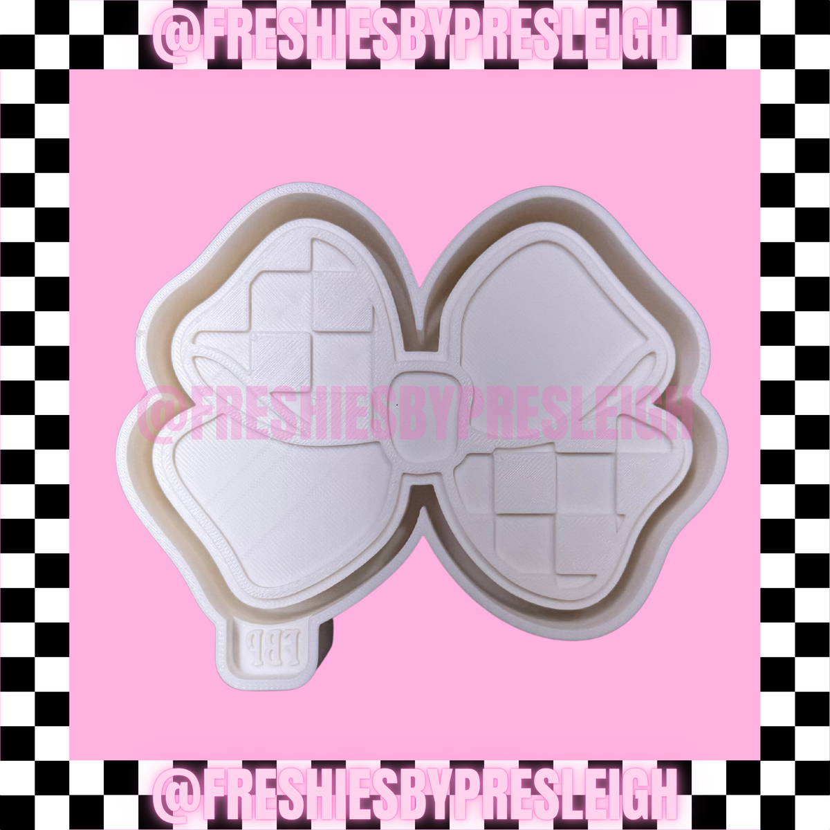 Checkered Bow Freshie Mold