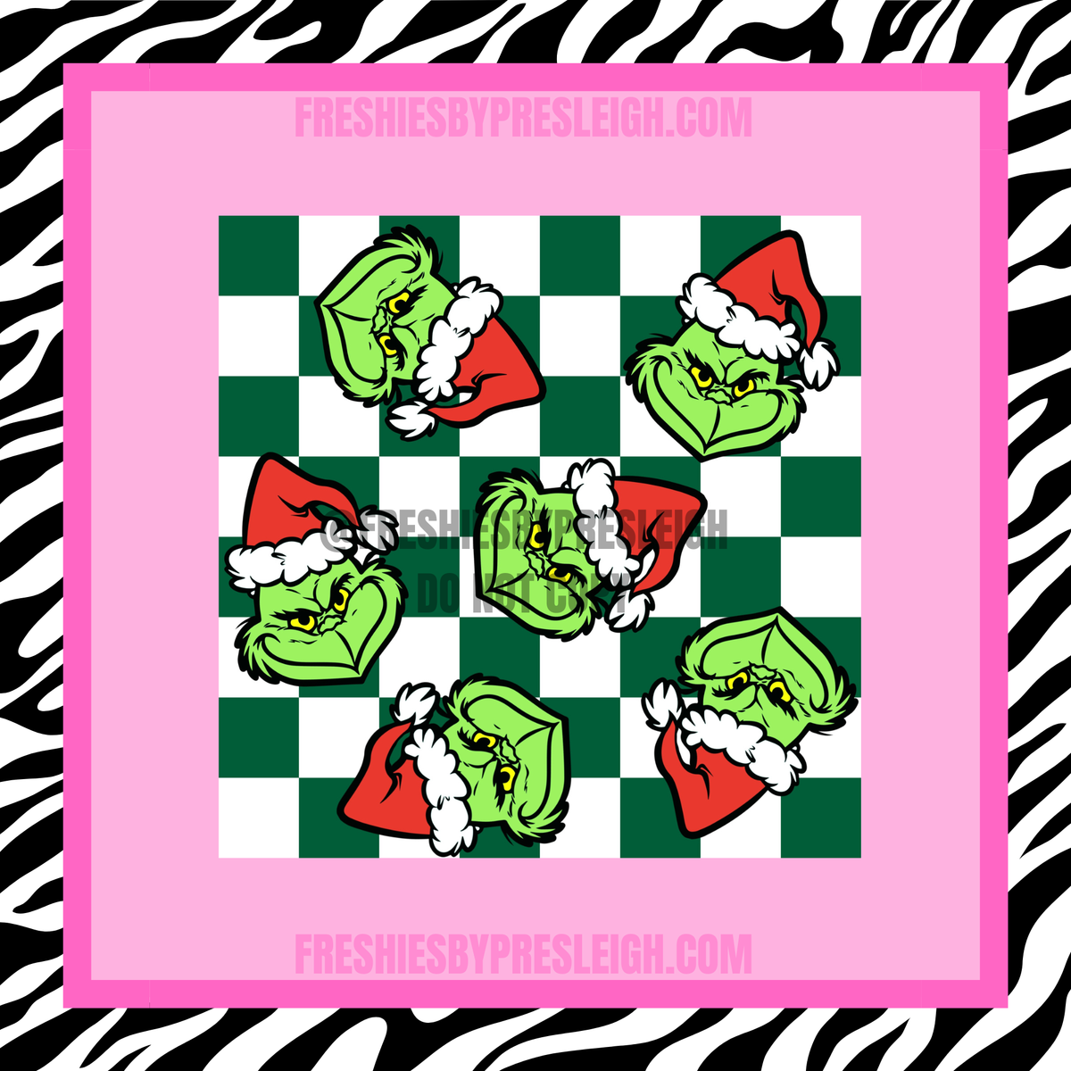 Green Checkered G Man Freshie Cardstock