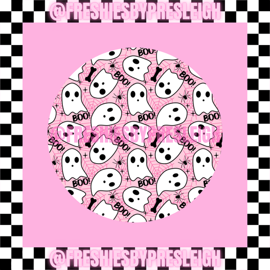 Pink Boo Ghosts Freshie Card Stock