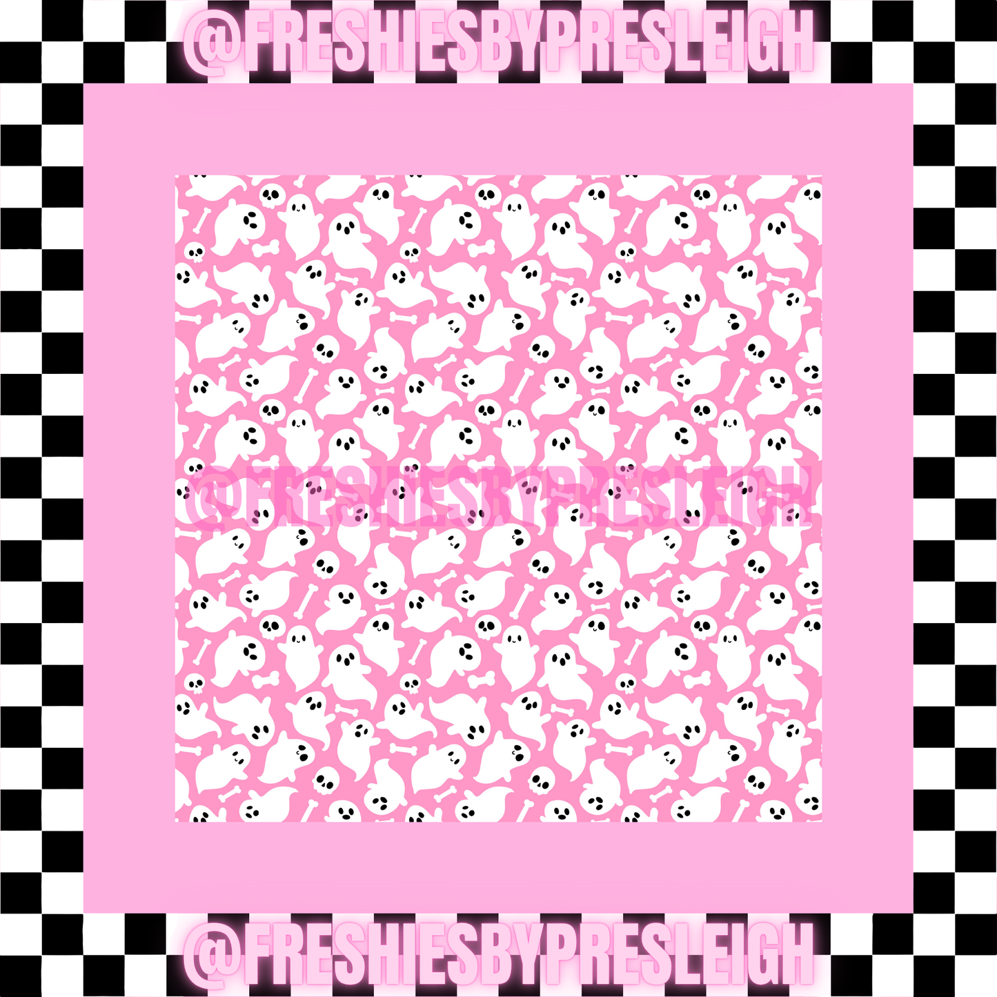 Pink Ghosties Freshie Card Stock