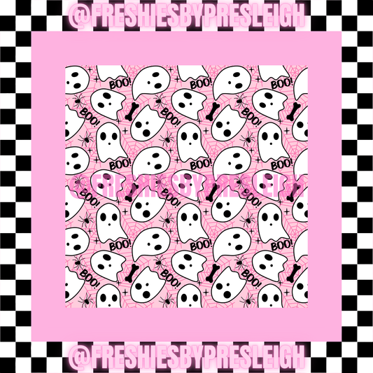 Pink Boo Ghosts Freshie Card Stock