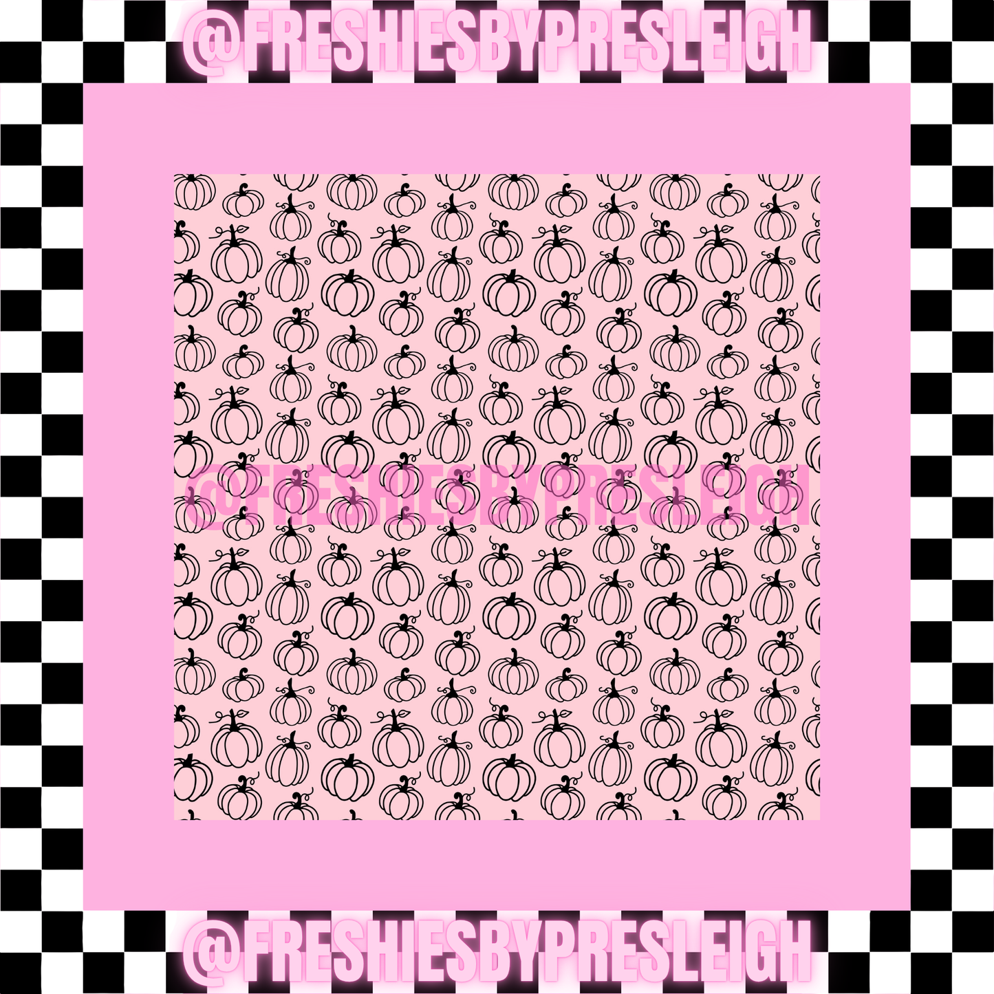 Pink & Black Pumpkins Freshie Card Stock