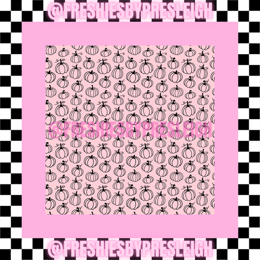 Pink & Black Pumpkins Freshie Card Stock