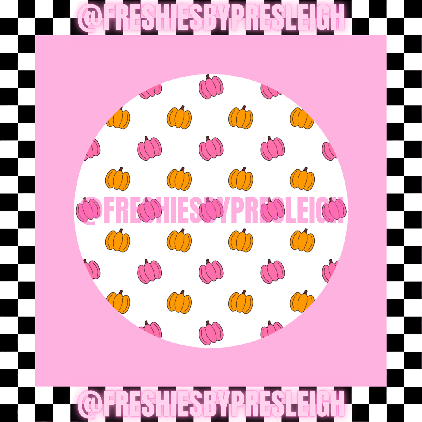 Pink & Orange Pumpkins Freshie Card Stock