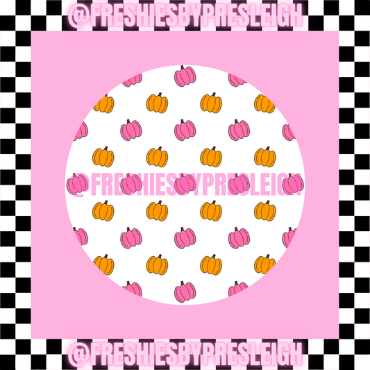 Pink & Orange Pumpkins Freshie Card Stock